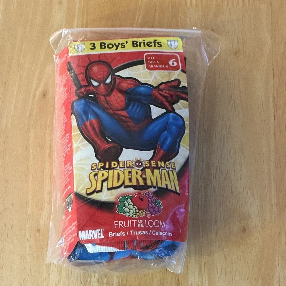 Fruit of the Loom Marvel Spider-Man Boys Brief Underwear Size 6 3 Pack 2009 - Picture 1 of 8